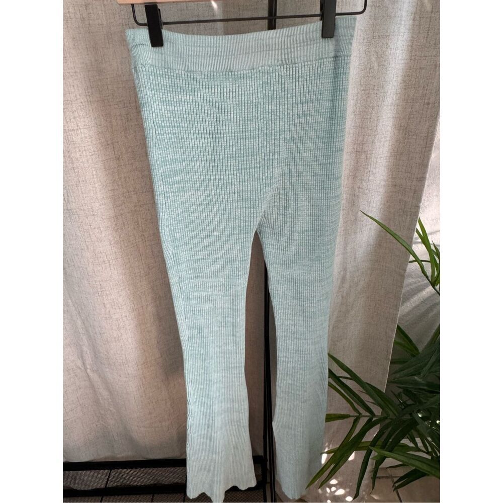 Revolve Le Ore Rimini Rib Knit Flared  Pull On Pants Trousers Small Split‎ Him - Picture 3 of 8